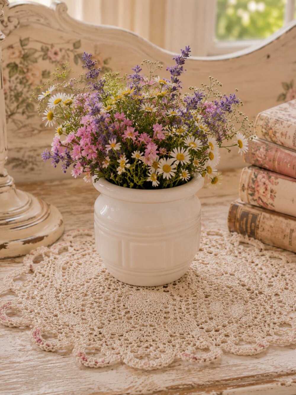 White Milk Glass Decorative Jar - Vintage Home Accents 4.25 inches